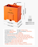 VEVOR Boîte de Ballast pour Tracteur 3 Points Catégorie 1, Charge Max. 363 kg, Boîte de Lest pour Tracteur et Chargeur, en Acier Q235, Volume 0,14 m³, avec Récepteur 55 mm, Porte Coulissante, Orange - image 8