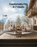 VEVOR Tente à Bulle Dôme, 3,6 x 2,2 m, Tente Igloo Transparente Résistante, 4 à 7 Personnes, avec Fenêtres, pour Extérieur, Camping, Terrasse, Arrière-cour, Fêtes, Anniversaires, Mariage - image 4