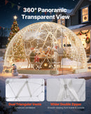 VEVOR Tente à Bulle Dôme, 4,5 x 2,9 m, Tente Igloo Transparente Résistante, 10 à 14 Personnes, avec Fenêtres, pour Extérieur, Camping, Terrasse, Arrière-cour, Fête, Anniversaire, Mariage - image 3