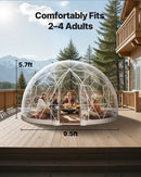 VEVOR Tente à Bulle Dôme, 2,9 x 1,7 m, Tente Igloo Bulle Transparente Résistante, 2 à 4 Personnes, avec Fenêtres pour Extérieur, Camping, Terrasse, Arrière-cour, Jardin, Fêtes, Anniversaires, Mariage - image 4