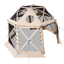 VEVOR Tente Moustiquaire Tonnelle Pop-up 3,6x3,6 m Tente Moustiquaire Pliante 8-10 Personnes Abri Solaire 13 Côtés pour Camping Famille, Terrasse, Jardin, avec Toit Amovible, Sac de Transport, Beige - image 11