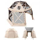 VEVOR Tente Moustiquaire Tonnelle Pop-up 3,6x3,6 m Tente Moustiquaire Pliante 8-10 Personnes Abri Solaire 13 Côtés pour Camping Famille, Terrasse, Jardin, avec Toit Amovible, Sac de Transport, Beige - image 2