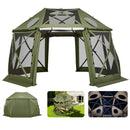 VEVOR Tente Moustiquaire Tonnelle Pop-up 3,96x3,96 m Tente Moustiquaire Pliante 10-12 Personnes 13 Côtés Abri Solaire pour Camping Famille, Terrasse, Jardin, avec Toit Amovible, Sac de Transport, Vert