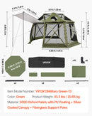 VEVOR Tente Moustiquaire Tonnelle Pop-up 3,96x3,96 m Tente Moustiquaire Pliante 10-12 Personnes 13 Côtés Abri Solaire pour Camping Famille, Terrasse, Jardin, avec Toit Amovible, Sac de Transport, Vert - image 8