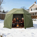 VEVOR Tente Moustiquaire Tonnelle Pop-up 3,96x3,96 m Tente Moustiquaire Pliante 10-12 Personnes 13 Côtés Abri Solaire pour Camping Famille, Terrasse, Jardin, avec Toit Amovible, Sac de Transport, Vert - image 9