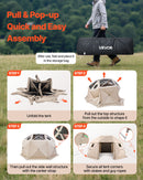 VEVOR Tente Moustiquaire Tonnelle Pop-up 4,57x4,57 m Tente Moustiquaire Pliante 12-15 Personnes 13 Côtés Abri Solaire pour Camping Famille, Terrasse, Jardin, avec Toit Amovible Sac de Transport, Beige - image 6