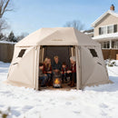 VEVOR Tente Moustiquaire Tonnelle Pop-up 4,57x4,57 m Tente Moustiquaire Pliante 12-15 Personnes 13 Côtés Abri Solaire pour Camping Famille, Terrasse, Jardin, avec Toit Amovible Sac de Transport, Beige - image 9