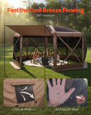 VEVOR Tente Moustiquaire Tonnelle Pop-up 4,57x4,57 m Tente Moustiquaire Pliante 12-15 Personnes Abri Solaire 8 Côtés pour Camping en Famille Terrasse Jardin, avec Toit Amovible Sac Transport, Marron - image 7
