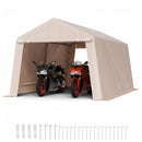 VEVOR Abri de Jardin, 305x458 cm, Tente de Rangement, avec Double Porte à Fermeture Éclair Enroulable, Abri de Stockage Portable Robuste, Garage Extérieur pour Motos, Vélos, Outils de Jardin, Beige - image 2