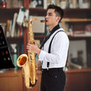 VEVOR Saxophone Ténor Si Bémol Kit Saxophone Débutants Laiton Résistant avec Étui de Transport, Bec, Sangles, Chiffon de Nettoyage, Gants, Sangle de cou, 23 Touches, pour Débutants, Étudiants, Doré - image 9