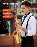 VEVOR Saxophone Alto Mi Bémol Kit Saxophone Débutants en Laiton Résistant avec Étui de Transport, Bec, Sangles, Chiffon de Nettoyage, Gants, Sangle de Cou, 23 Touches, pour Débutants, Étudiants, Doré - image 3