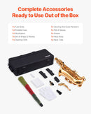 VEVOR Saxophone Alto Mi Bémol Kit Saxophone Débutants en Laiton Résistant avec Étui de Transport, Bec, Sangles, Chiffon de Nettoyage, Gants, Sangle de Cou, 23 Touches, pour Débutants, Étudiants, Doré - image 7