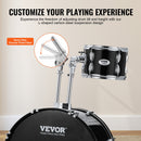 VEVOR Kit de batterie pour adulte, 560 mm, batterie complète débutant pleine grandeur, 5PCS, basses toms, caisse claire, siège, supports, cymbales charleston, baguettes, instruments de musique, noir - image 5