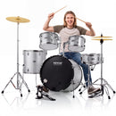 VEVOR Kit de batterie complet pour adulte, 5 pièces, 55,9 cm, avec basses toms, caisse claire, supports de trône réglables, cymbale, charleston, pédale et baguettes, kit de batterie débutant pour adul