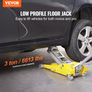 VEVOR Cric Rouleur 3 tonnes, Cric de Plancher Hydraulique à Profil Bas, Hauteur de Levage 93-465 mm, en Aluminium Robuste, Pompe de Levage Rapide à Double Piston, pour Lever Camion SUV Atelier - image 3