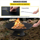 VEVOR Braséro Extérieur de Jardin Diamètre du Bol 76 cm Bol de Feu Extérieur Fonte Durable Peint en Noir Braséro Barbecue Bâton de Bois de Chauffage Fourni pour Profiter de Rassemblements Chaleureux - image 6