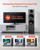 VEVOR Enceinte Colonne Paire Passive Tour de Son 2 Voies, avec Tweeter 25,4 mm, 2 Woofers 165 mm, Puissance de Crête 400 W, Réponse en Fréquence 65 Hz à 20 kHz, Boîtier en MDF Robuste, pour Audio Domestique - image 5
