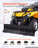 VEVOR Lame à Neige Réglable 109,2/152,4 cm Lame de Déneigement Universelle pour la Plupart des Quads et UTV, Hauteur et Orientation Gauche-Droite Réglables, 3 Options de Montage, en Acier au Carbone - image 3