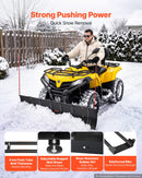 VEVOR Lame à Neige Réglable 109,2/152,4 cm Lame de Déneigement Universelle pour la Plupart des Quads et UTV, Hauteur et Orientation Gauche-Droite Réglables, 3 Options de Montage, en Acier au Carbone - image 5