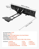 VEVOR Lame à Neige Réglable 109,2/152,4 cm Lame de Déneigement Universelle pour la Plupart des Quads et UTV, Hauteur et Orientation Gauche-Droite Réglables, 3 Options de Montage, en Acier au Carbone - image 8