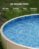 VEVOR Revêtement de Piscine Ronde, 914x147 cm, Doublure Durable de Style Chevauchement Vinyle Calibre Standard, Résiste à l'Usure, Rétention d'Eau, pour Piscines Hors Sol à Parois de Hauteur 137 cm - image 3