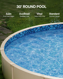 VEVOR Revêtement de Piscine Ronde, 914x120 cm, Doublure Durable de Style Duobead en Vinyle Calibre Standard, Résiste à l'Usure, Rétention d'Eau, pour Piscines Hors Sol à Parois de Hauteur 132 cm - image 3