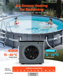 VEVOR Pompe à Chaleur pour Piscine 4,16 kW Chauffage Électrique de Piscine Hors Sol Jusqu'à 15 m³ pour Natation, COP Max. 5,14, Faible Niveau Sonore, Protection GFCI, Température de Chauffe 15 à 40 °C - image 4