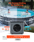 VEVOR Pompe à Chaleur pour Piscine 4,92 kW Chauffage Électrique de Piscine Hors Sol Jusqu'à 18 m³ pour Natation, COP Max. 5,29, Faible Niveau Sonore, Protection GFCI, Température de Chauffe 15 à 40 °C - image 4