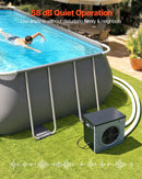 VEVOR Pompe à Chaleur pour Piscine 4,92 kW Chauffage Électrique de Piscine Hors Sol Jusqu'à 18 m³ pour Natation, COP Max. 5,29, Faible Niveau Sonore, Protection GFCI, Température de Chauffe 15 à 40 °C - image 7