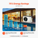 VEVOR Pompe à chaleur pour piscine, capacité de chauffage 2,51-11,38 kW, chauffage électrique de piscine à fréquence variable à économie d'énergie pour piscines hors sol 25 à 50 m³, AC220-240 V 50 Hz - image 5