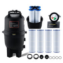 VEVOR Filtre à Cartouche de Piscine, Filtre Piscine Creusée 30 m² Système de Filtration de Piscine Hors Sol Assemblage Rapide avec Filtre Amélioré et Anti-fuite pour Filtrer Spa, Piscines Gonflables