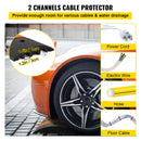 VEVOR Rampe de Protection de Câble 2 Canaux Passage de Câble au Sol Modulaire en Caoutchouc, Lot de 2, Longueur 185 cm Passe Cache Cables Charge 9980 kg Ralentisseur pour Protéger Cables Garage Route - image 4