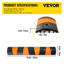 VEVOR Rampe de Protection de Câble 2 Canaux Passage de Câble au Sol Modulaire en Caoutchouc, Lot de 2, Longueur 185 cm Passe Cache Cables Charge 9980 kg Ralentisseur pour Protéger Cables Garage Route - image 8