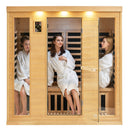 VEVOR Sauna Infrarouge Lointain pour 3-4 Personnes, Cabine Sauna Domestique Bois de Pruche Infrarouge à Faible EMF, 2580 W, avec Porte en Verre Trempé, Haut-parleurs Bluetooth, Lumières Chromothérapie