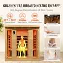 VEVOR Sauna Infrarouge Lointain pour 3-4 Personnes, Cabine Sauna Domestique Bois de Pruche Infrarouge à Faible EMF, 2580 W, avec Porte en Verre Trempé, Haut-parleurs Bluetooth, Lumières Chromothérapie - image 4