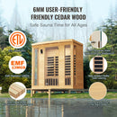 VEVOR Sauna Infrarouge Lointain pour 3-4 Personnes, Cabine Sauna Domestique Bois de Pruche Infrarouge à Faible EMF, 2580 W, avec Porte en Verre Trempé, Haut-parleurs Bluetooth, Lumières Chromothérapie - image 6