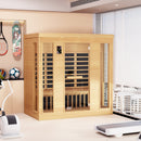 VEVOR Sauna Infrarouge Lointain pour 3-4 Personnes, Cabine Sauna Domestique Bois de Pruche Infrarouge à Faible EMF, 2580 W, avec Porte en Verre Trempé, Haut-parleurs Bluetooth, Lumières Chromothérapie - image 9