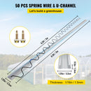 VEVOR Fil ondulé et canal de verrouillage, 2 m, canal de verrouillage à ressort pour serre, lot de 50, avec revêtement PE canal alliage d'aluminium pour film plastique, fixation de tissu d'ombrage - image 3