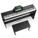 VEVOR Piano numérique, 88 touches entièrement pondérées, ensemble piano à clavier électrique, mode double clavier, haut-parleurs, double banc, 200 sons et rythmes, Bluetooth USB MIDI, pour débutants - image 10
