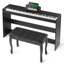 VEVOR Piano numérique, 88 touches entièrement pondérées, ensemble piano à clavier électrique, mode double clavier, haut-parleurs, double banc, 200 sons et rythmes, Bluetooth USB MIDI, pour débutants