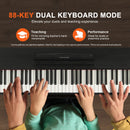VEVOR Piano numérique, 88 touches entièrement pondérées, ensemble piano à clavier électrique, mode double clavier, haut-parleurs, double banc, 200 sons et rythmes, Bluetooth USB MIDI, pour débutants - image 4