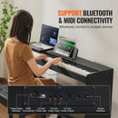 VEVOR Piano numérique, 88 touches entièrement pondérées, ensemble piano à clavier électrique, mode double clavier, haut-parleurs, double banc, 200 sons et rythmes, Bluetooth USB MIDI, pour débutants - image 7