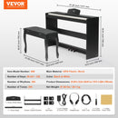VEVOR Piano numérique, 88 touches entièrement pondérées, ensemble piano à clavier électrique, mode double clavier, haut-parleurs, double banc, 200 sons et rythmes, Bluetooth USB MIDI, pour débutants - image 8
