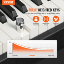 VEVOR Piano numérique, 88 touches entièrement pondérées, ensemble piano à clavier électrique avec double clavier, haut-parleurs, support, casque, 200 sons et rythmes, Bluetooth USB MIDI pour débutants - image 3