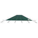 VEVOR Couverture de sécurité pour piscines creusées 4,3 x 7,9 m maille verte couverture de sécurité taille 4,9 x 8,5 m avec outils d'installation pour piscine d'hiver, résister au soleil, au vent - image 11
