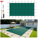 VEVOR Couverture de sécurité pour piscines creusées 6,1 x 12,2 m maille verte couverture de sécurité taille 6,7 x 12,8 m avec outils d'installation pour piscine d'hiver, résister au soleil, au vent - image 2