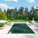 VEVOR Couverture de sécurité pour piscines creusées 6,1 x 12,2 m maille verte couverture de sécurité taille 6,7 x 12,8 m avec outils d'installation pour piscine d'hiver, résister au soleil, au vent - image 9