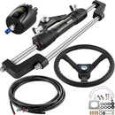 VEVOR Kit de Direction Hydraulique pour Bateau 300 HP, Cylindre de Direction Hors-bord, Pompe à Barre avec Tuyau de Direction Hydraulique de 4,3 m, pour Système de Direction des Bateaux Marine