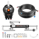 VEVOR Kit Direction Hydraulique Hors-bord 90 hp Système Direction Hydraulique Bateau pour Monomoteur Station Unique, avec Pompe Barre 6,9 MPa, Cylindre de Verrouillage Bidirectionnel, Flexibles 6 m
