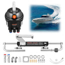 VEVOR Kit Direction Hydraulique Hors-bord 70kW (90 HP) Système Direction Hydraulique Bateau pour Moteurs Hors-bord Bateaux Pêche Voiliers, avec Pompe Pression 6,9 MPa, Cylindre, Boîtier en Alliage Aluminium